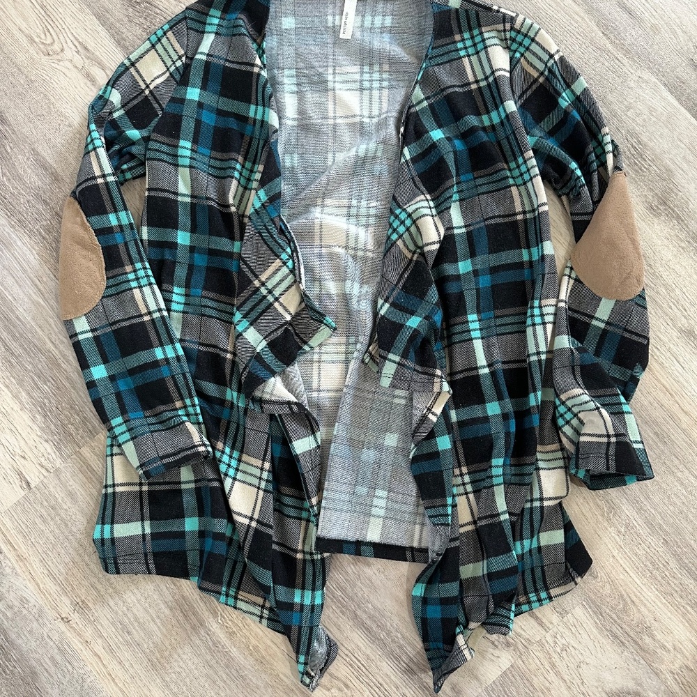 Asymmetrical plaid sweater